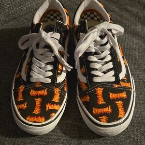 Thrasher Black and Orange Graphic Sneakers